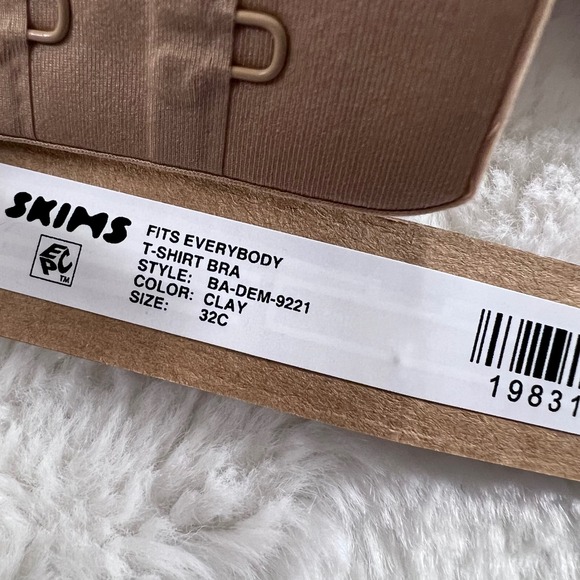 SKIMS Women's Fits Everybody T-Shirt Bra Clay BA-DEM-9221 Size 32C NWT - Picture 8 of 13